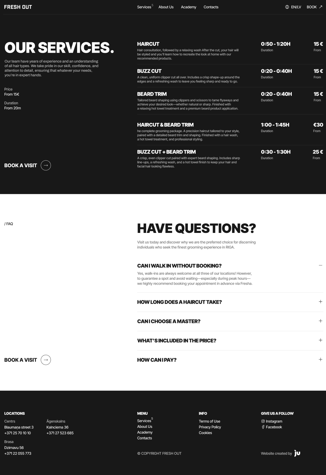 Fresh Out services and FAQ