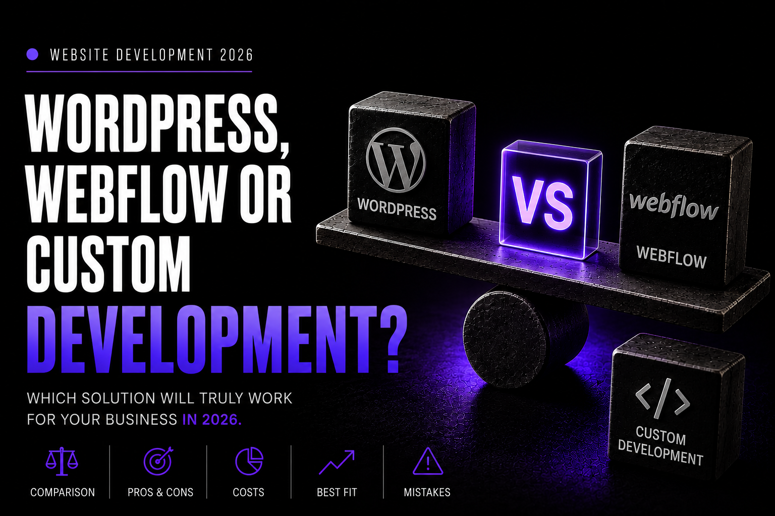 WordPress, Webflow or custom development: which approach to choose for your company website