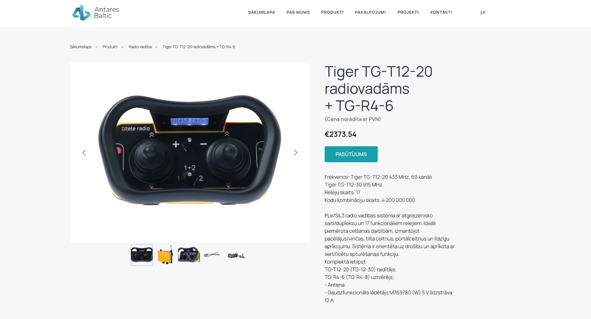 Product detail page