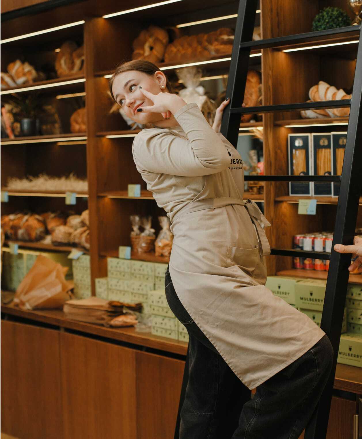 Mulberry staff member in the bakery