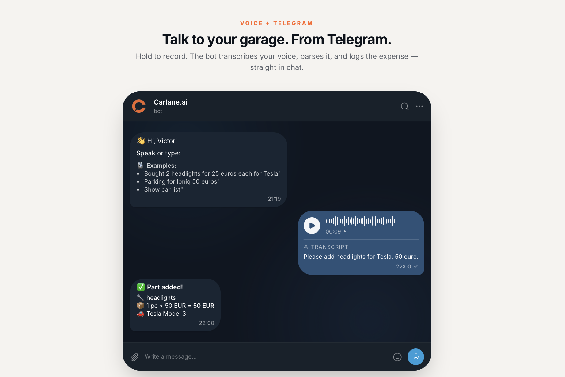 Telegram voice assistant