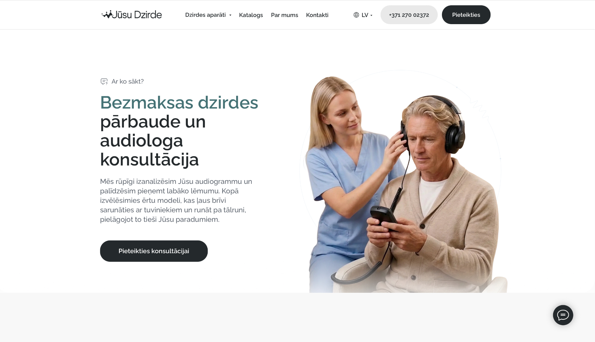 Free hearing test landing page
