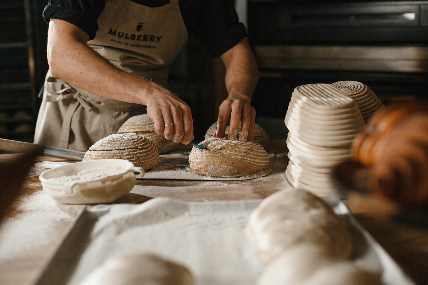 Sourdough scoring at Mulberry