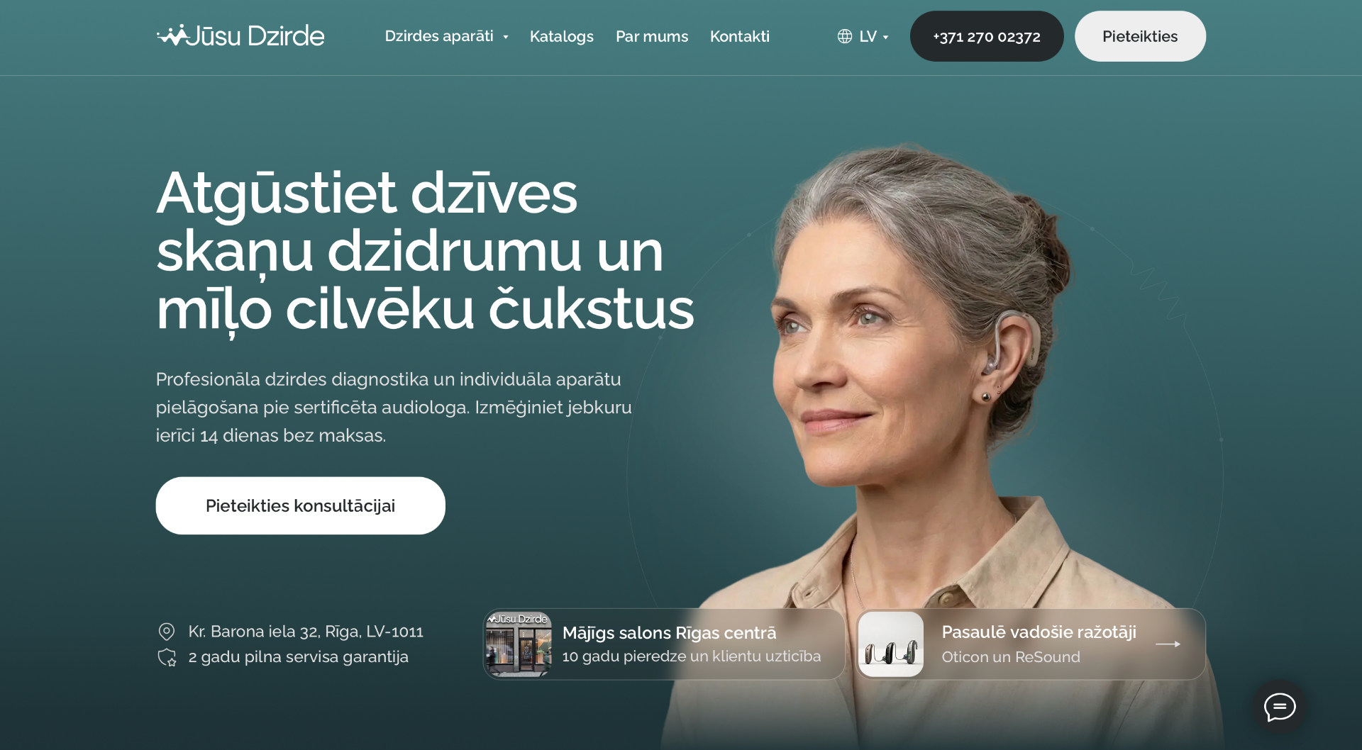 Jūsu Dzirde homepage hero